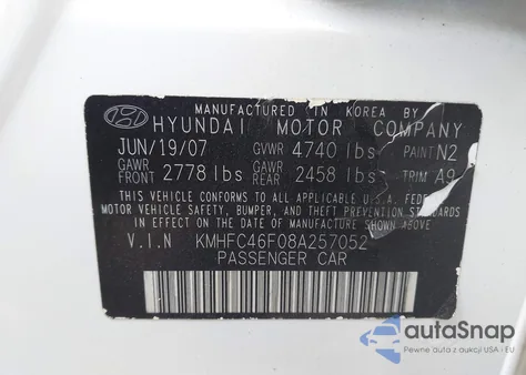 2008 Hyundai Azera Limited from USA, damaged, VIN KMHFC46F08A257052